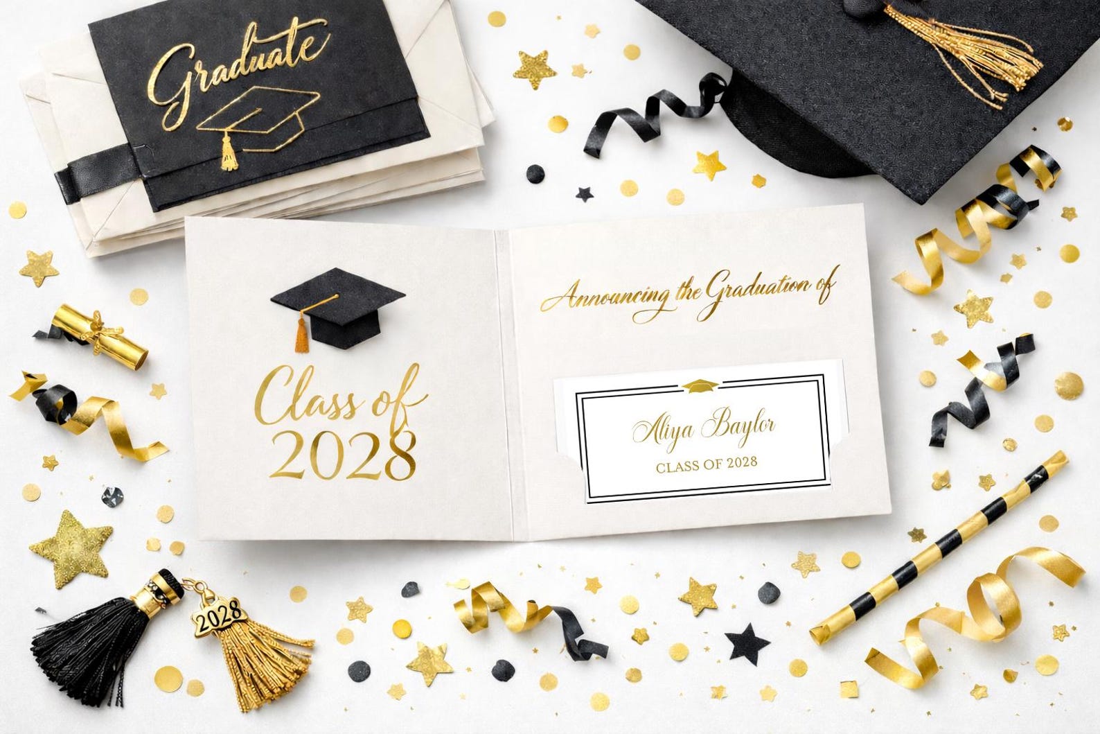 Graduation Name Guide Graduation Name Card, Fits Graduate Announcements, Class of 2026 High ...