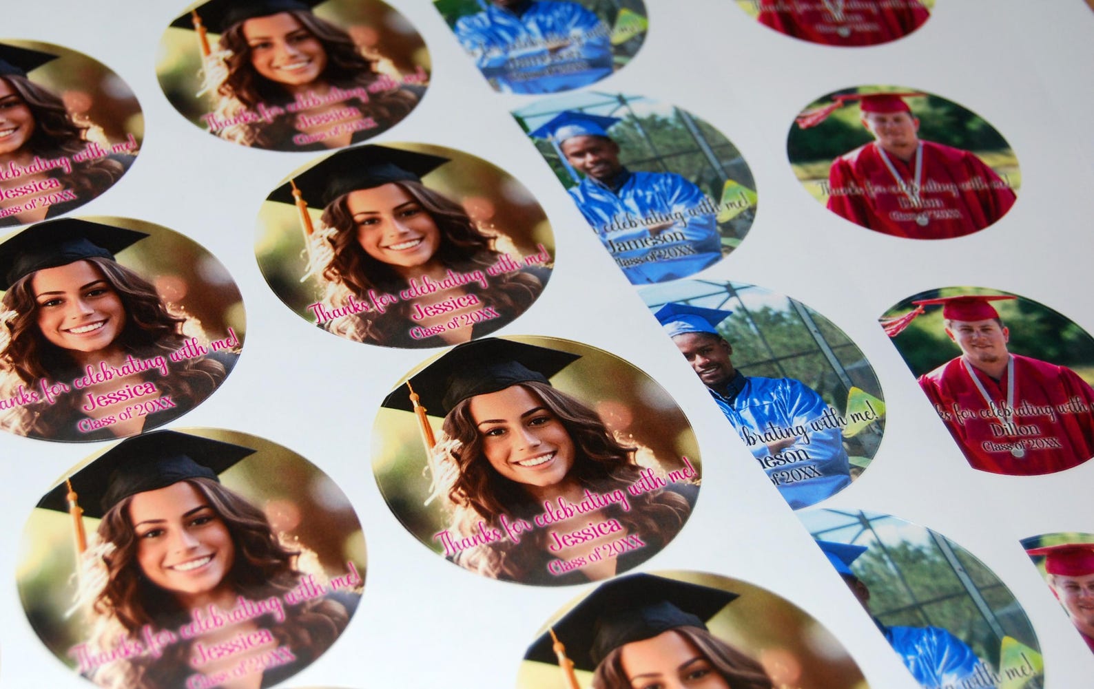 Graduation Photo Thank You Sticker, Graduation Picture Party Favor ...