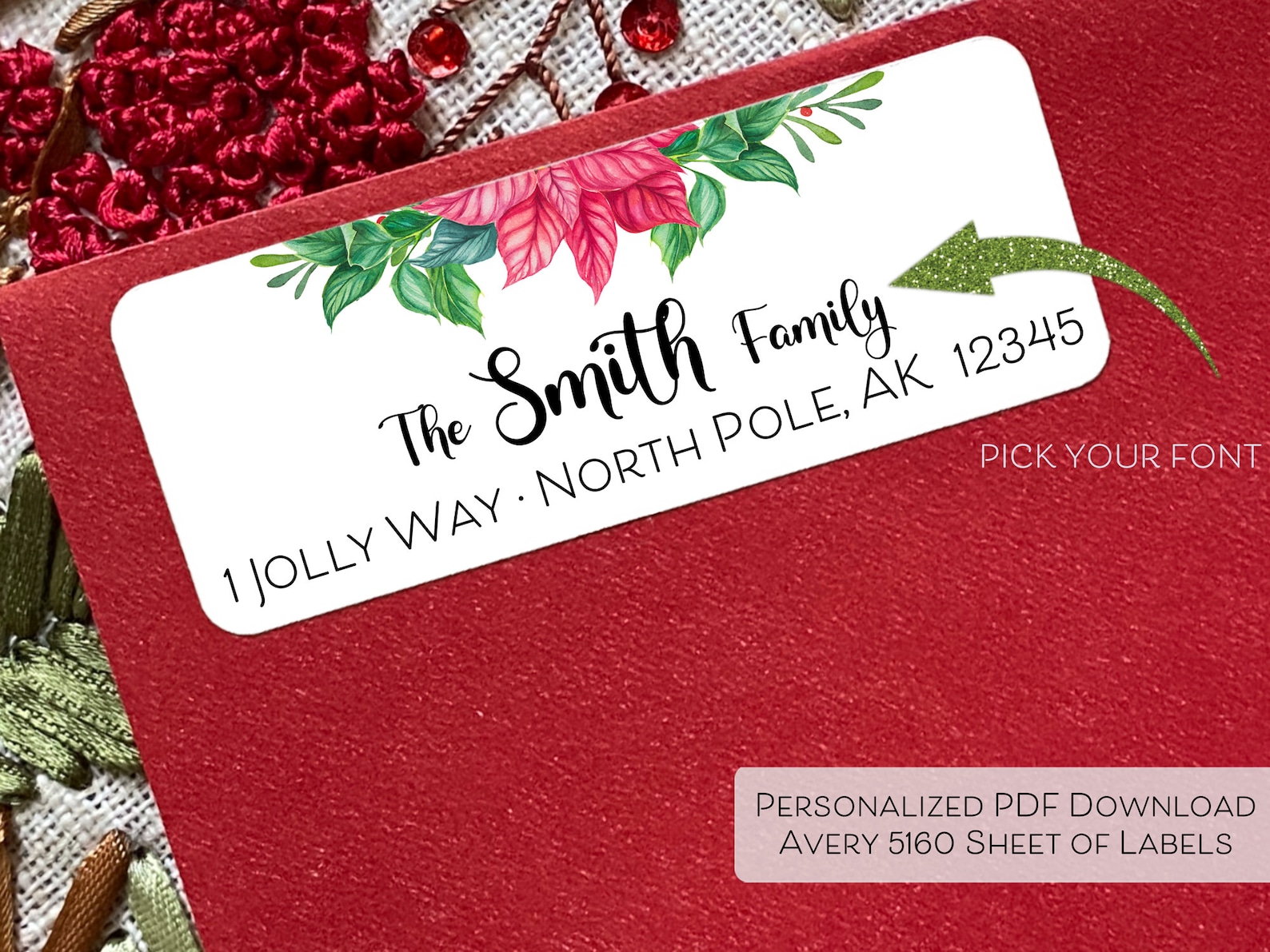 Christmas Return Address Labels Printable Avery 5160 PDF | Etsy