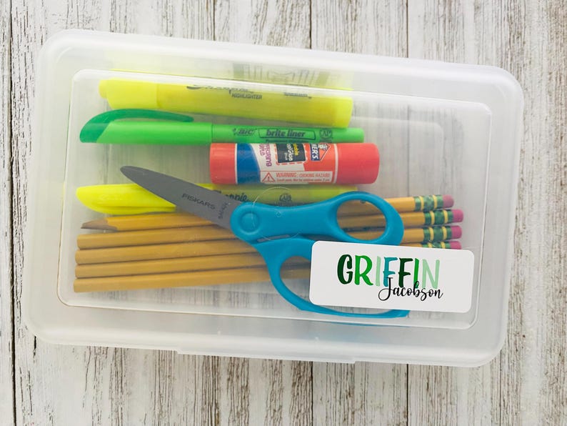 School Supply Name Label, Back to School Water-Resistant Trendy Colored Kids Name Sticker for supplies, books, Daycare, Preschool immagine 4