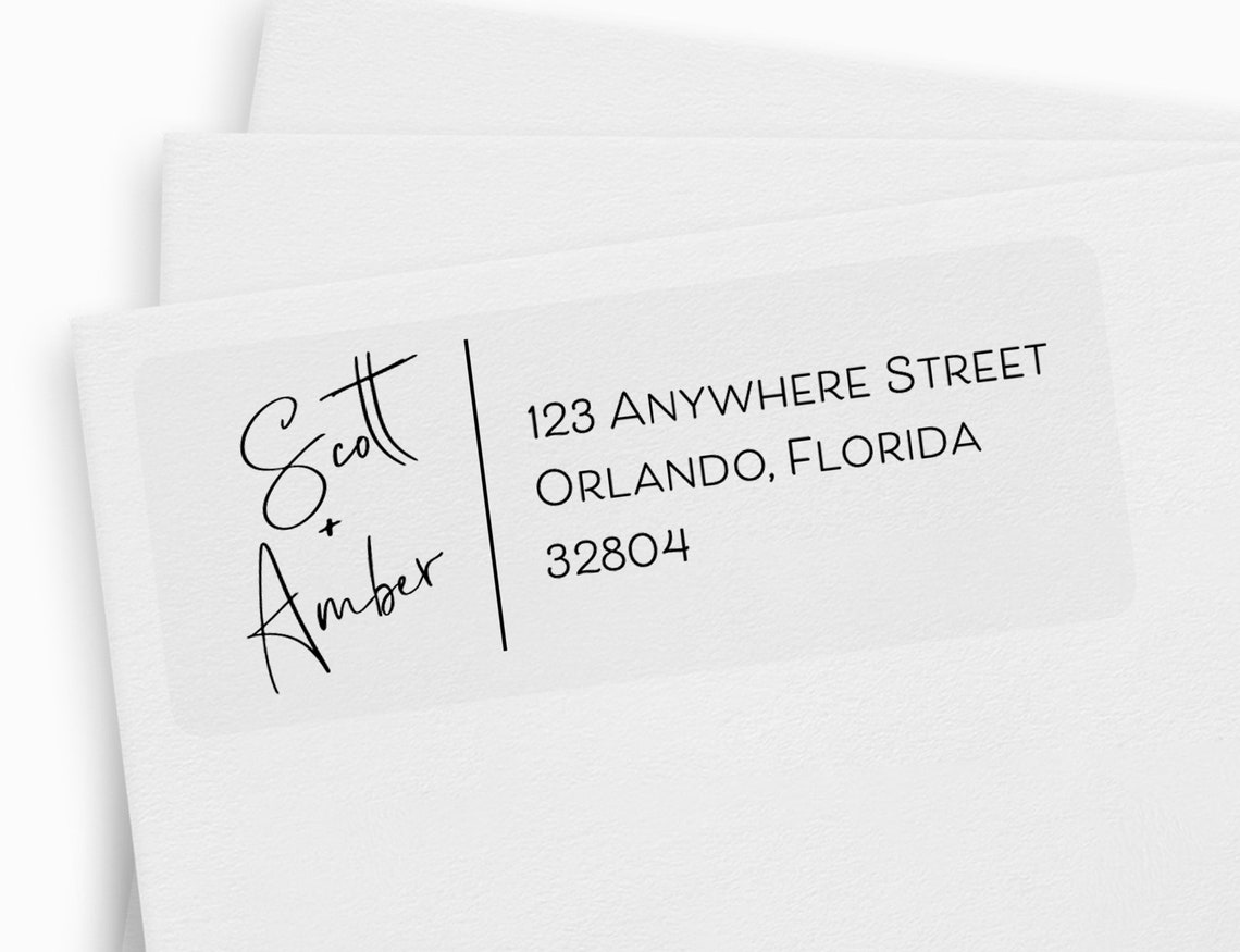 Return Mailing Address Label Modern Handwriting Personalized Etsy