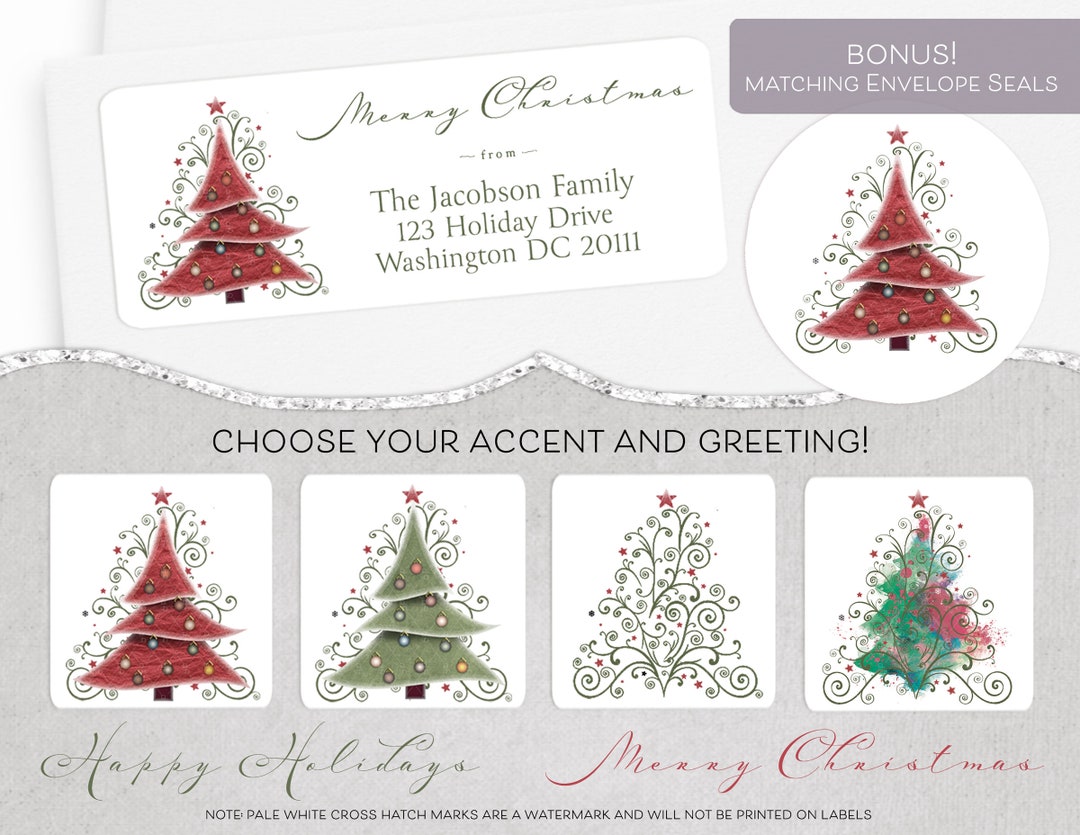 christmas address label, holiday address label, return address