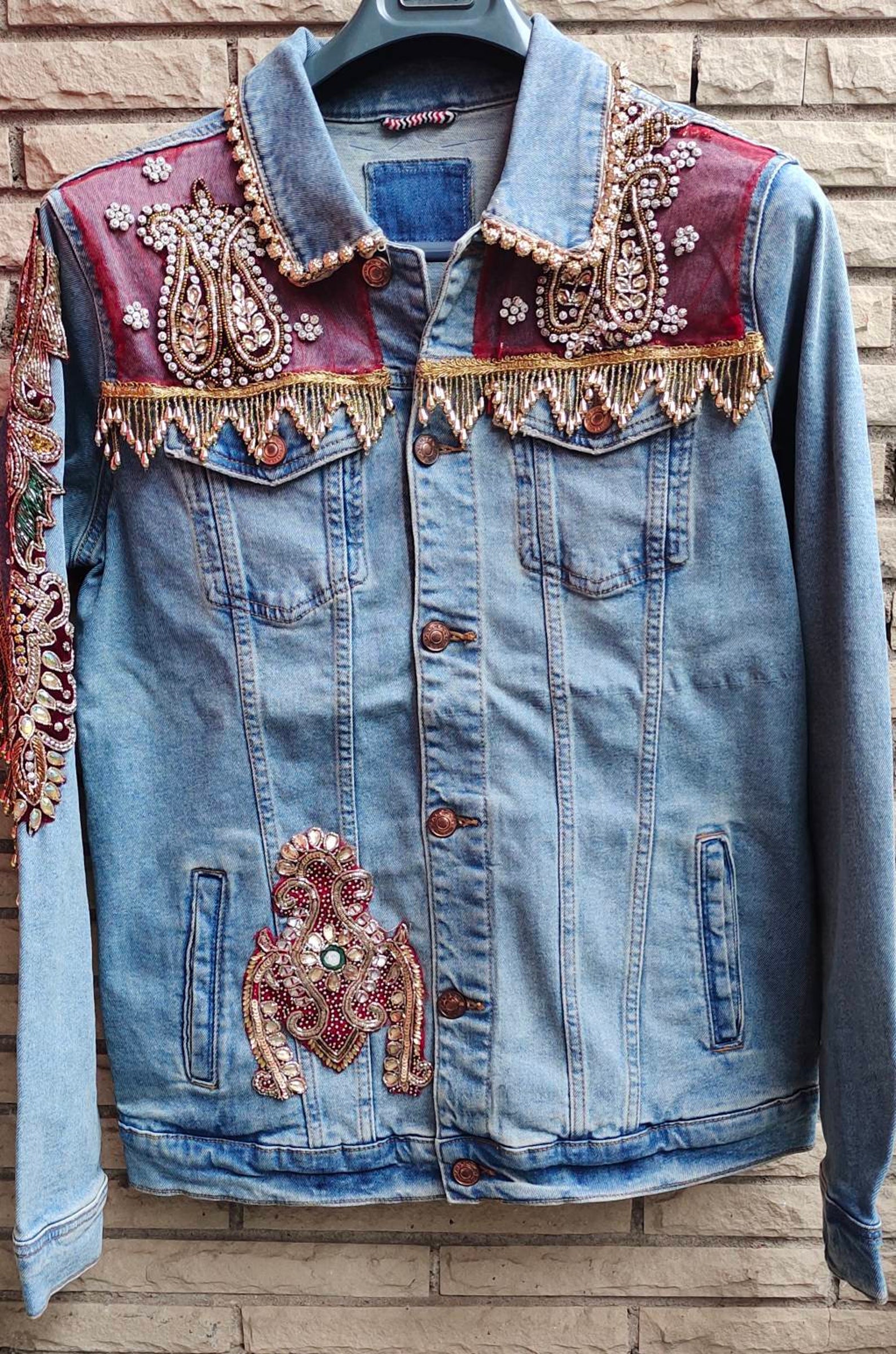 Denim boho jacket Etsy
