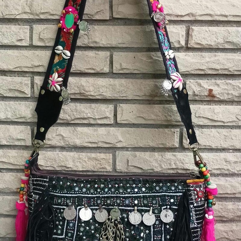 Multicolor - Banjara Vintage Embroidery Mirror & Coin Work Sling Bag