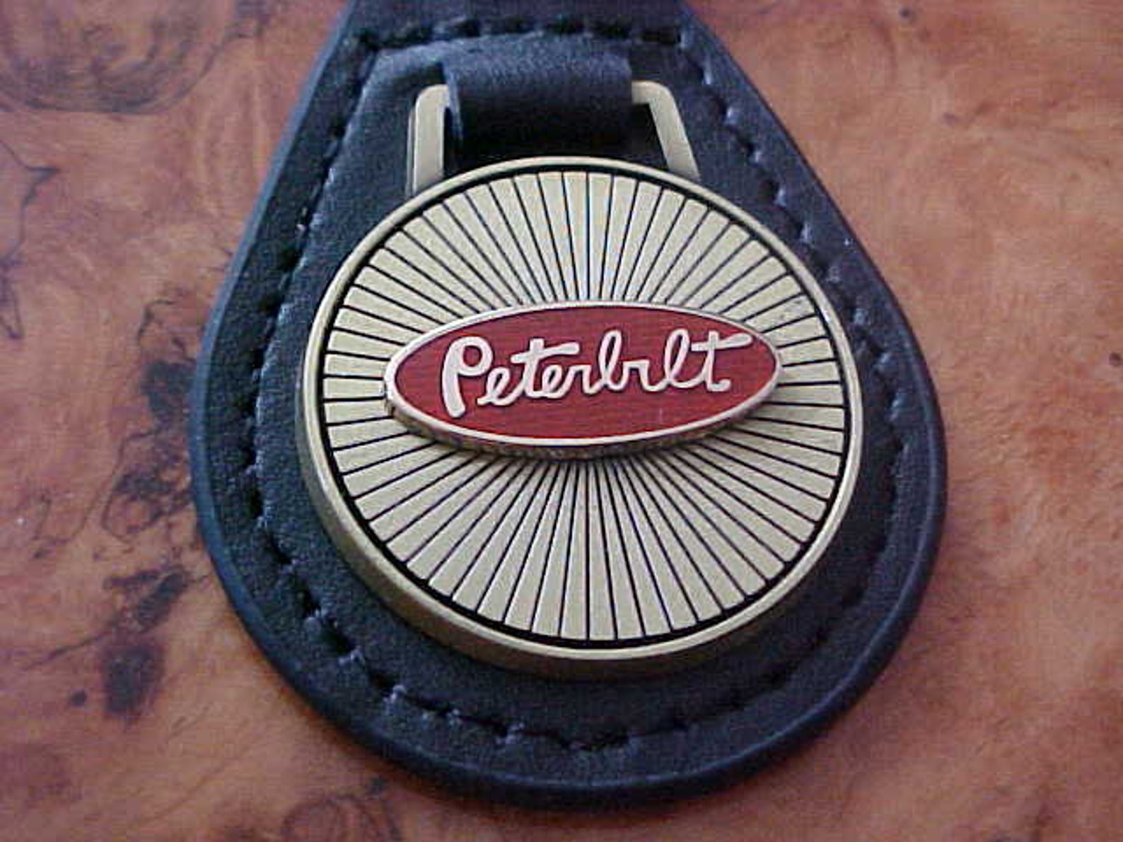 Peterbilt Script Antique Brass Leather Key Fob The GOLD SERIES Etsy