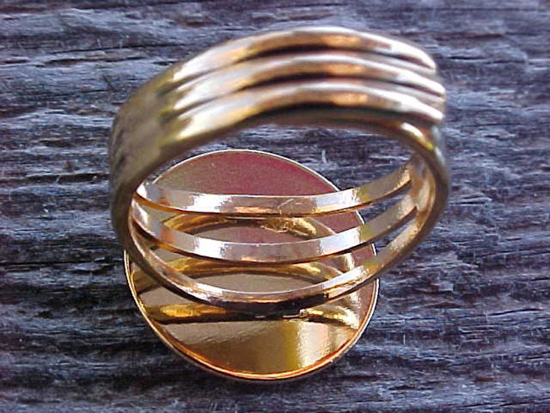 Classic Packard Hexagon Crest Gold Chrome Ring Adjustable Unique Custom Crafted Classy Elegant Swag Ol Skool Bling You Can Wear OOAK