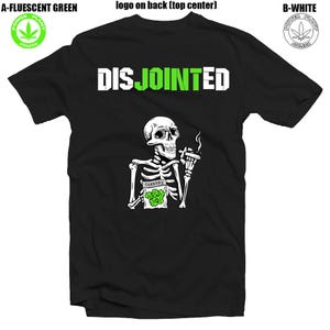 powerplantathletix tshirt Disjointed with skeleton smoking cannabis.