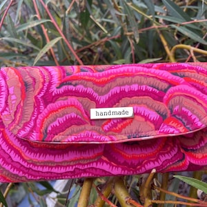 Porte-monnaie vegan fait main en or magenta