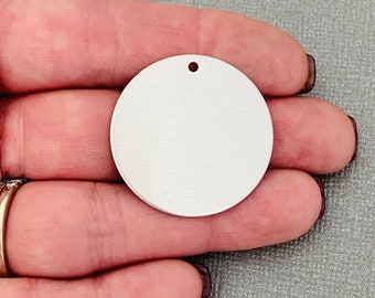 1.25" Aluminum Round 14g Metal Blanks, Hand Stamping Blanks, DIY Jewelry Making