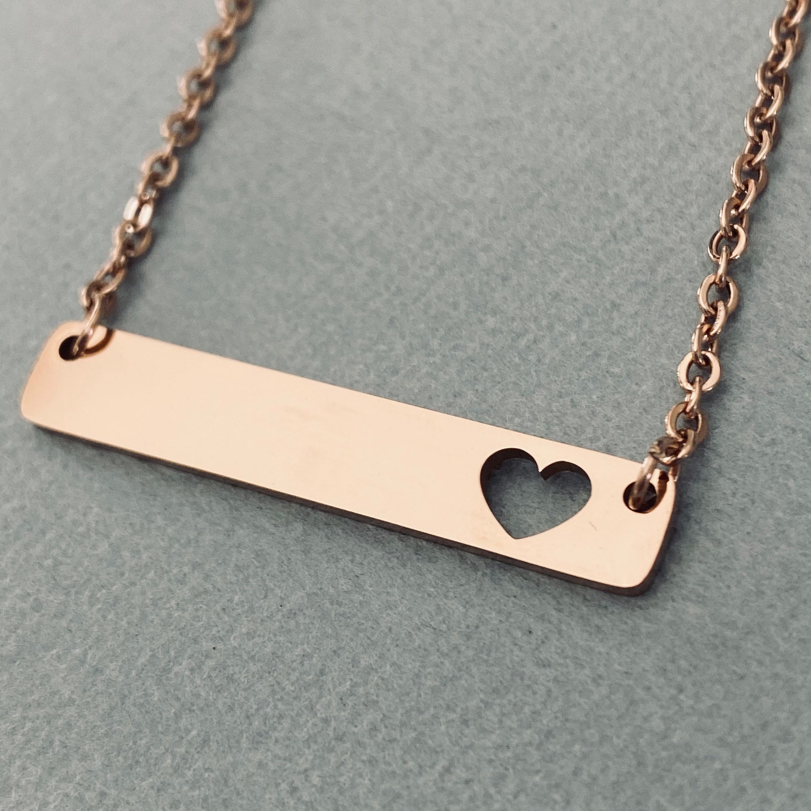 BULK Stainless Steel Open Heart Bar Necklaces Silver Bar Etsy