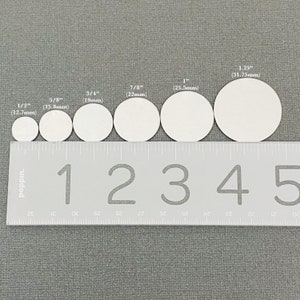 DESTASH- 100 Pack, Round Aluminum Metal Stamping Blanks, No Holes, 1/2, 5/8, 3/4, 7/8, 1, 1.25 inches,