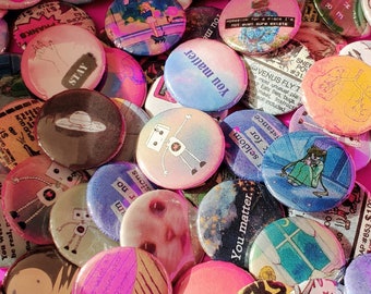 Mystery Packs of 1 inch Pinback Buttons