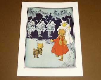 Sentimental Wizard of Oz Miss you PostcardGreeting Card Dorothy and Scarecrow Thinking of You