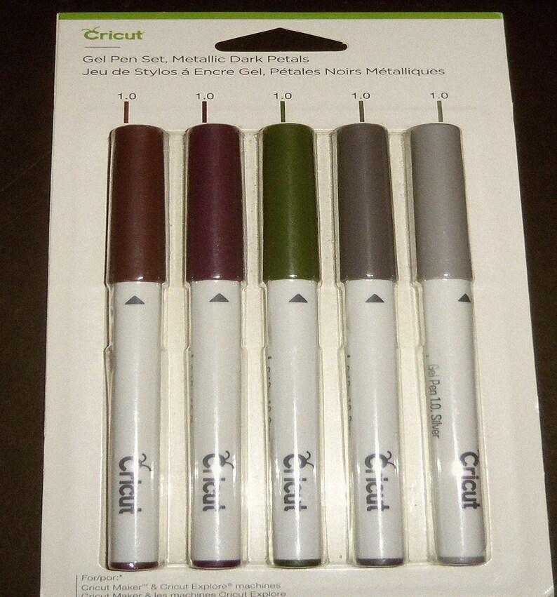 Cricut Metallic Dark Petals Gel Pen Set w/Gray Green Plum Etsy