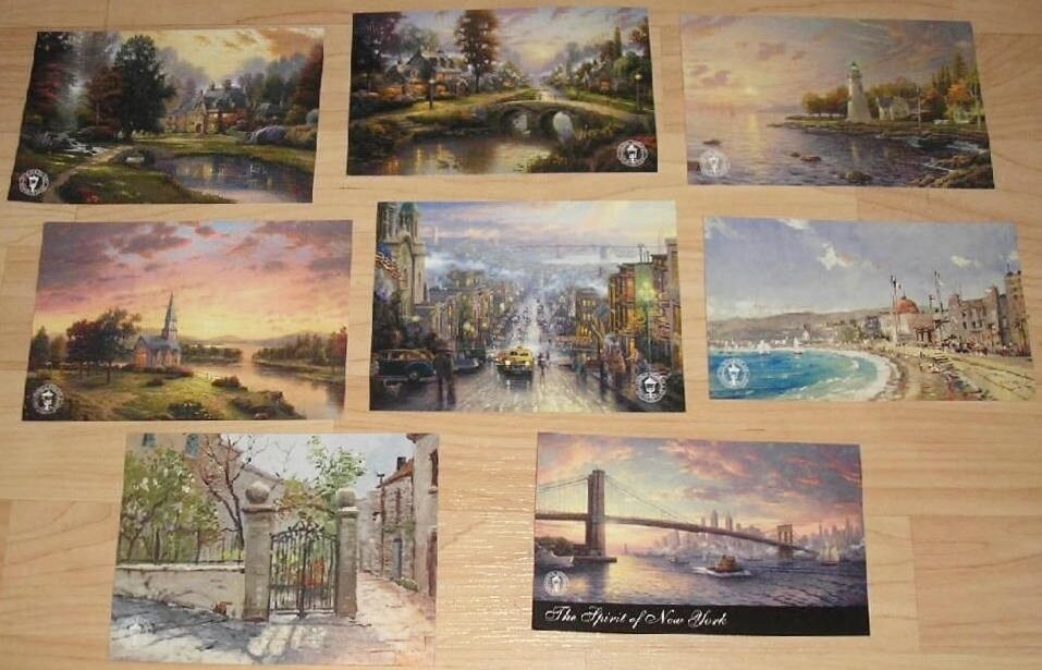 Lot of 8 Rare Thomas Kinkade Promo Art Dealer Cards, Postcards Set 2 Etsy