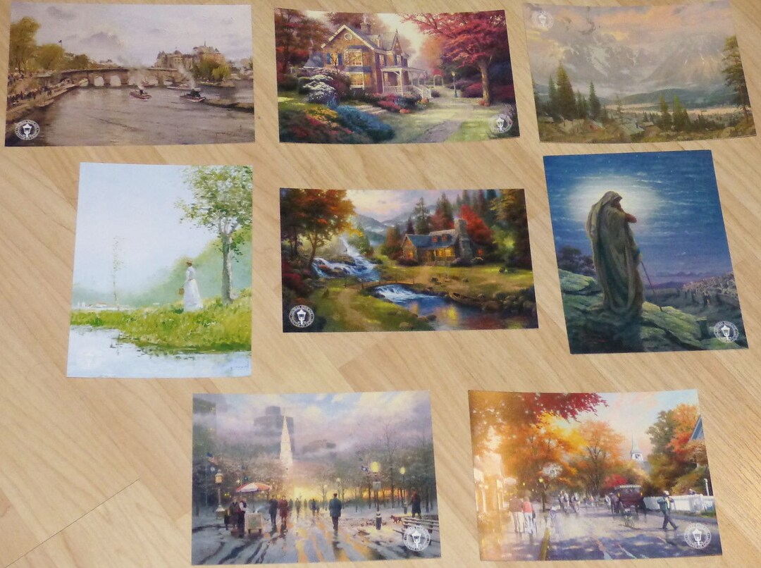 Lot of 8 Rare Thomas Kinkade Promo Art Dealer Cards Postcards Etsy