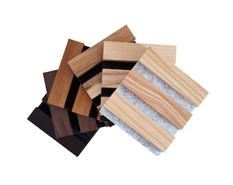 Woody Walls Solid Wood Samples | Set of 6 Wood Slat Samples | DIY Wood Slat Wall | 3D Wall Panel Effect for Any Interior Design