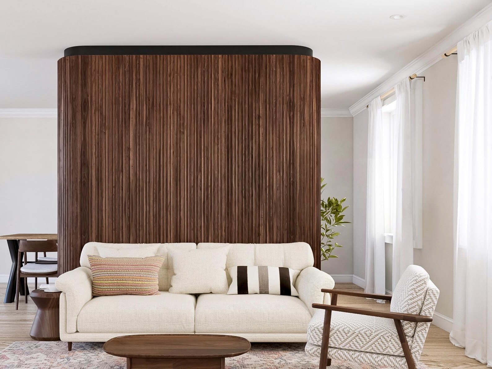 Walnut Concave Tambour Wood Panels/reeded Wood – Solid American ...