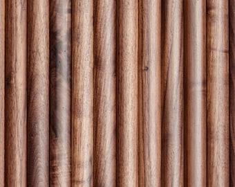 1” Half-Round Walnut Tambour Wood Wall Panels – Solid American Hardwood Fluted Panels for Modern Interior Walls, Furniture & Accent Decor