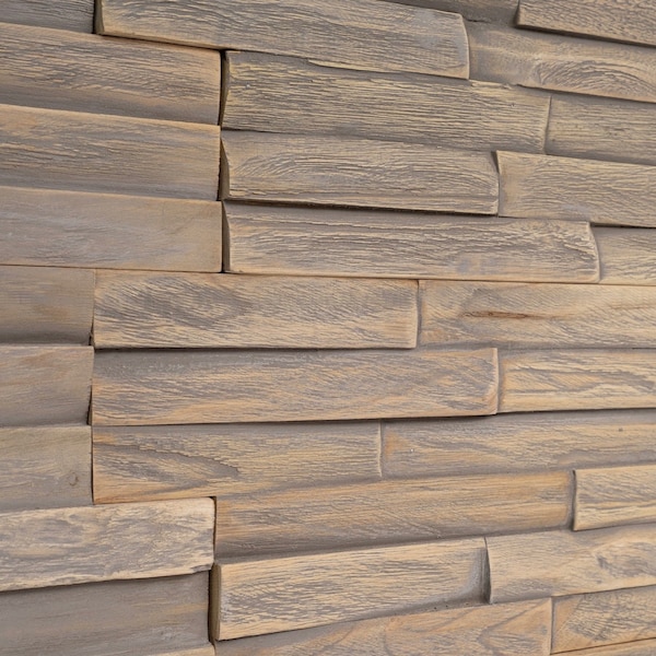 Woody Walls 3D Wall Panels | Wood Planks are Made from 100% Teak | Each Wood Panel is Handmade | Set of 10 Wood Panels (9.5 sq.ft.) Monterey