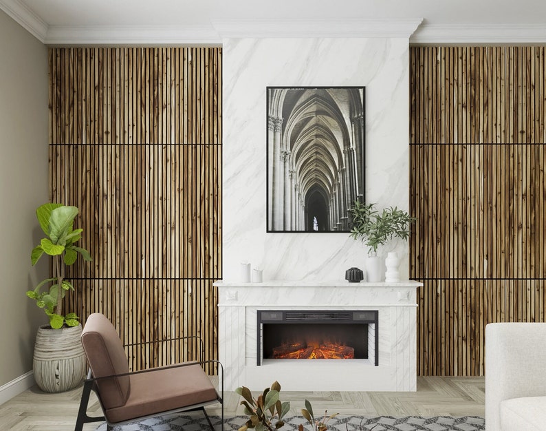 Woody Walls Solid Wood Slat Wall Paneling Set of 2 Seamless Etsy