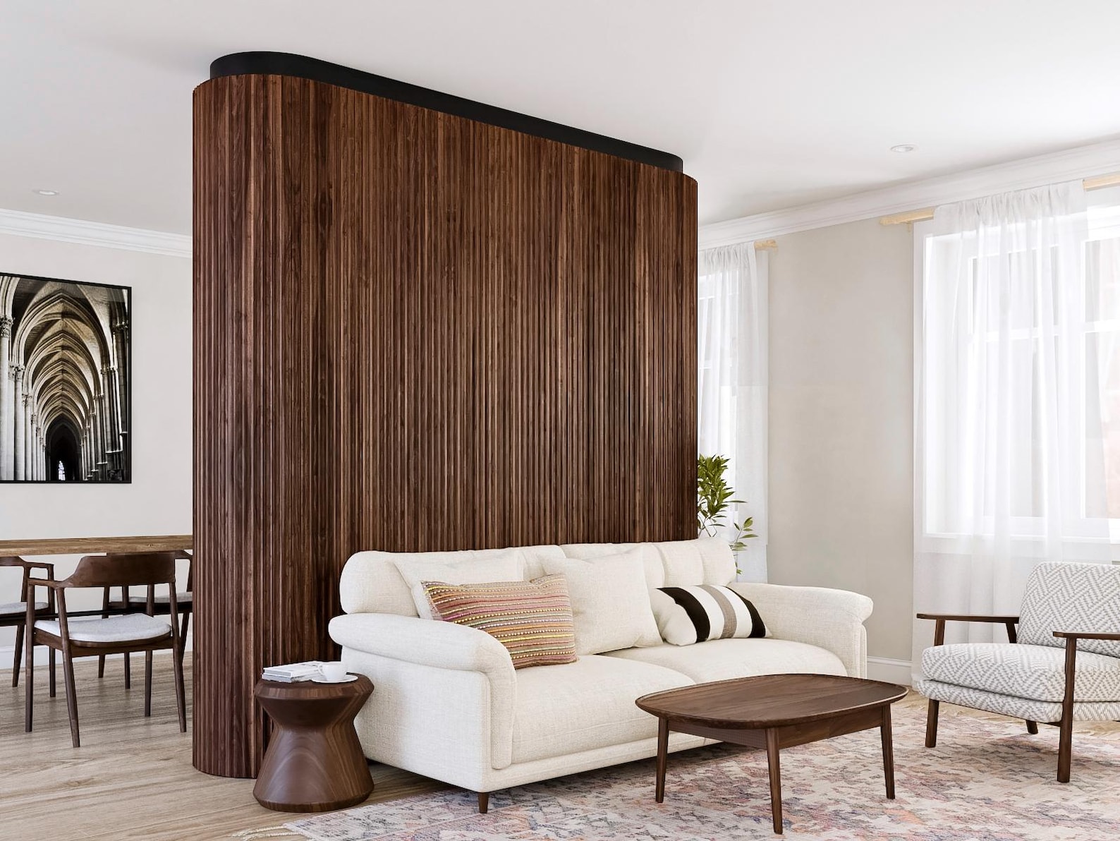 Walnut Concave Tambour Wood Panels/reeded Wood – Solid American ...