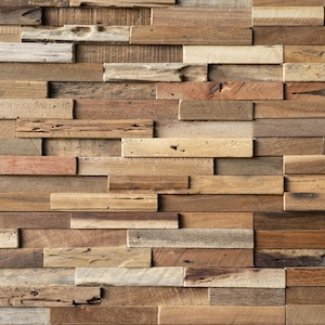 Woody Walls 3D Reclaimed Barn Wood Wall Panels | DIY Glue and Nails Installation | Set of 10 Panels (9.5 sq. ft. per Box) Original Rustic