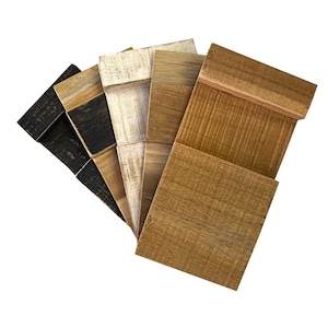 WoodyWalls Long 3D Wall Panels | Wood Planks are Made from 100% Reclaimed Wood | Each Wood Panel is Handmade and unique | Set of 5 Samples