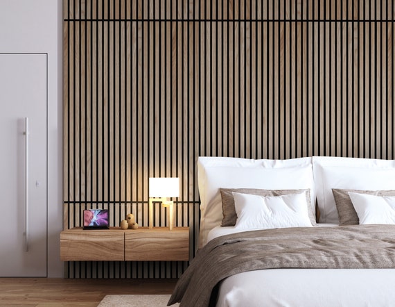 WoodyWalls Paneles de pared de madera acústica para la decoración de  paredes interiores Juego de 2 paneles de madera sin costuras para paredes  DIY Wood Slat Wall Montevideo -  México