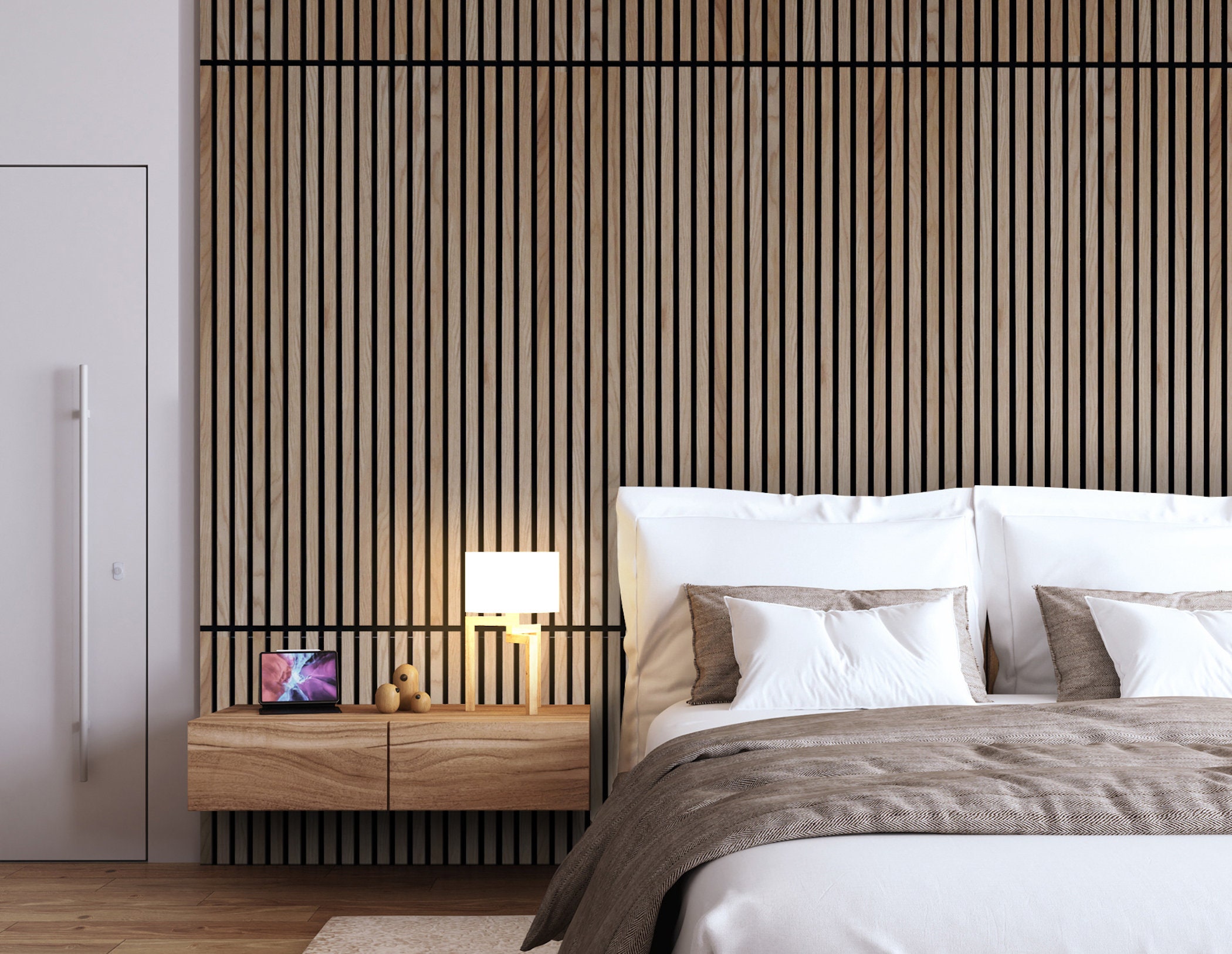 Single Bedroom With Wooden Paneling Walls
