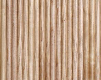 1/2” Half-Round White Ash Tambour Wood Panels – Solid American Hardwood Fluted Panels for Modern Interior Walls, Furniture & Accent Decor