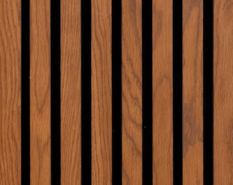 Woody Walls Full Height Acoustic Wood Wall Panels for Interior Wall Decor | Set of 2 Seamless Joint Wood Panels| Wood Slat Wall (Montevideo)