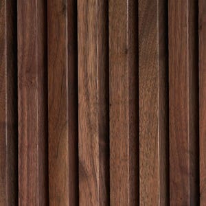 Woody Walls Fluted Wood Panels | Set of 2 Full Height Wood Wall Panels | Acoustic Wood Panels | DIY Wood Slat Wall (Walnut)