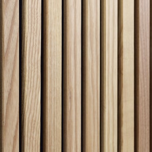 Woody Walls Solid Wood Slat Wall Paneling | Set of 2 Full Height Wood Wall Panels | Acoustic Wood Panels | DIY Wood Slat Wall (White Ash)