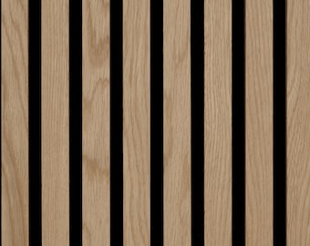 Woody Walls Full Height Acoustic Wood Wall Panels for Interior Wall Decor | Set of 2 Seamless Joint Wood Panels | DIY Wood Slat Wall (Oslo)