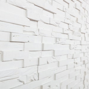 WoodyWalls 3D Wall Panels | Wood Planks are Made from Reclaimed Wood | Each Wood Panel is Handmade | Set of 10 Wood Panels (9.5 sq.ft) Igloo