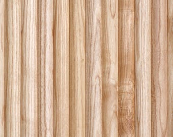 1” Half-Round White Ash Tambour Wood Wall Panels – Solid American Hardwood Fluted Panels for Modern Interior Walls, Furniture & Accent Decor