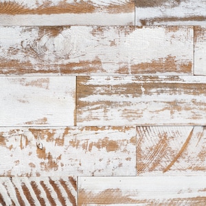 WoodyWalls Reclaimed Wood Planks | Wall Panels are Made from Reclaimed Wood | Barn Wood Planks | DIY Wood Panels (19.5 sq.ft.) Whitewash