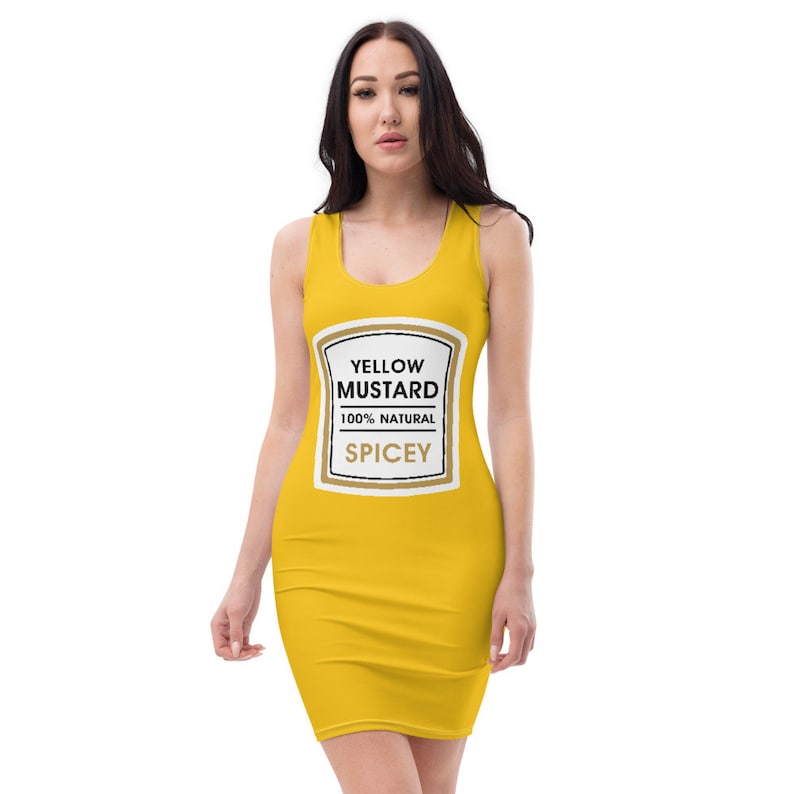 Women's Halloween Costume Mustard Tank Dress Condiment Etsy