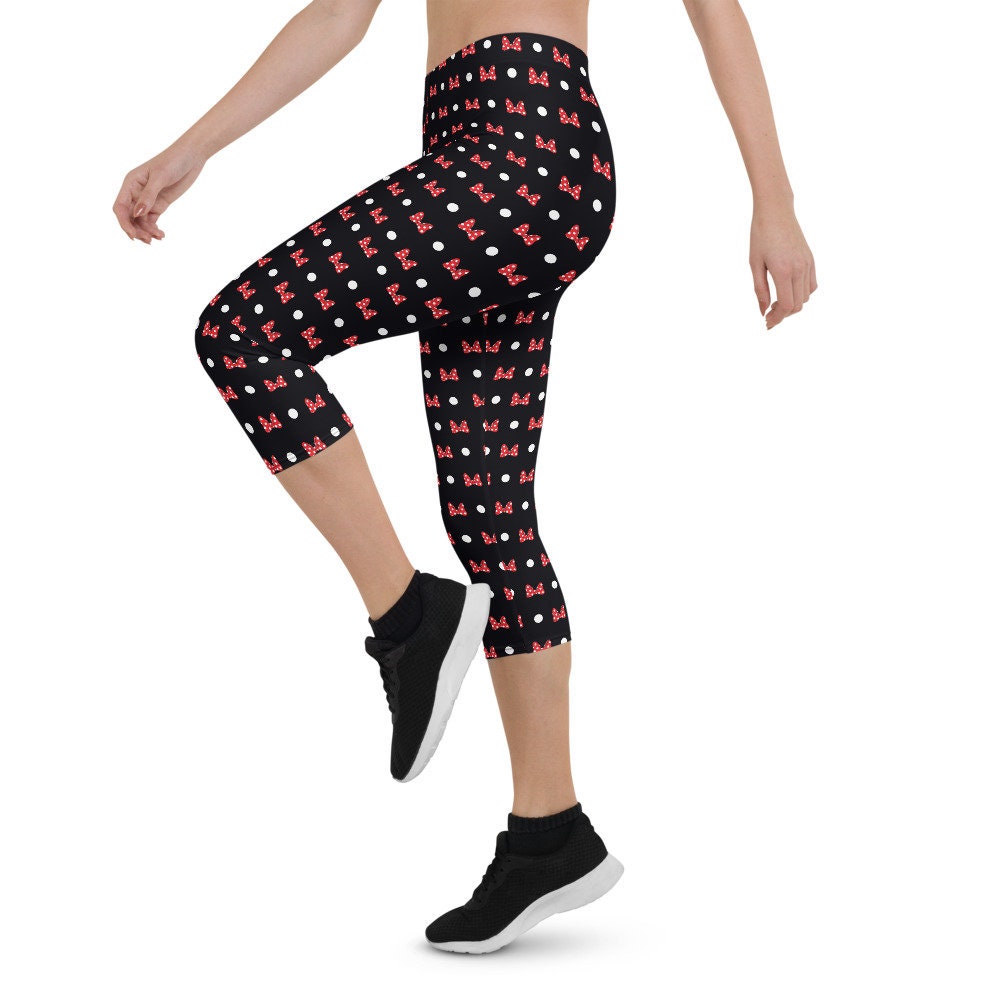 Disney Minnie Inspired Capri Leggings, Capri Yoga Pants