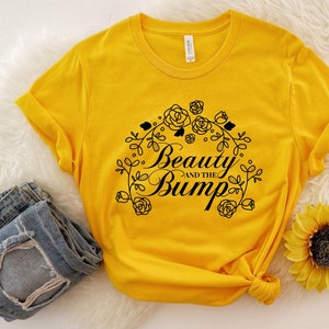 Pregnancy Announcement Shirt, Beauty and the bump shirt, Cute Pregnancy Announcement Shirt, Maternity Beauty and The Beast Shirt