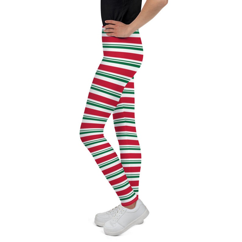 Elf Stripe and Candy Cane Leggings for Christmas Yoga Pants Etsy