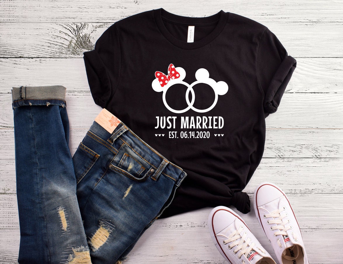 Just Married Shirts, Disney Honeymoon Gifts, Bride and Groom Couples Shirts  sold by Kara-Lynn Glacial, SKU 39262225