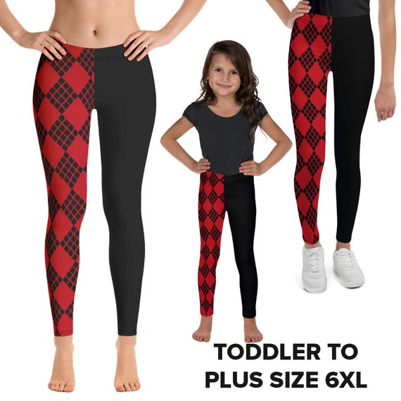 Harley Quinn Leggings Black and Red 