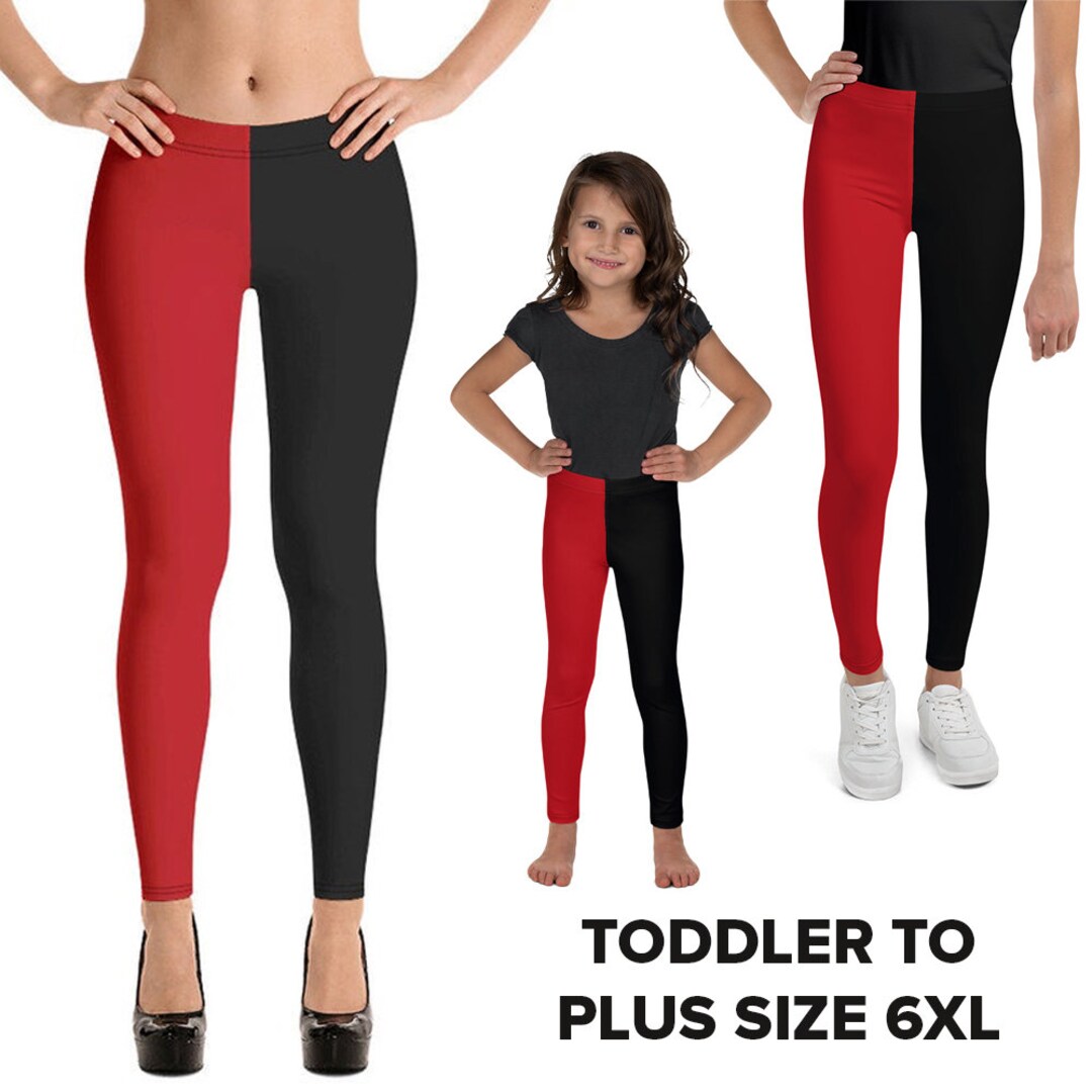 Cosplay Leggings, Black and Red, Yoga Pants, Kids and Adult Leggings