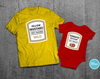 Ketchup & Mustard Shirts, Halloween Costume, Matching Family Tees