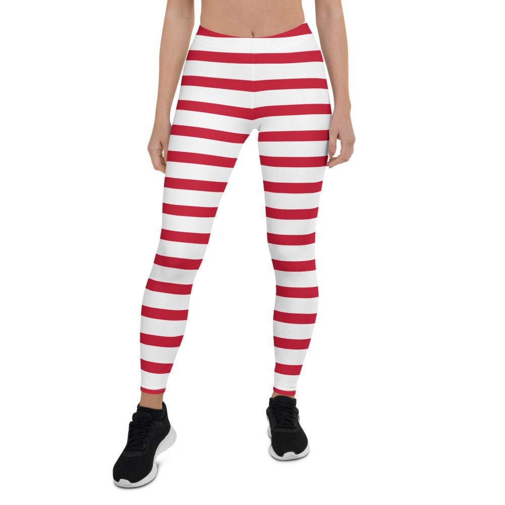 Elf Stripe and Candy Cane Leggings for Christmas Yoga Pants, Kids and Adult  Leggings, Plus Size, Cosplay Costume, Christmas Costume, Cosplay 