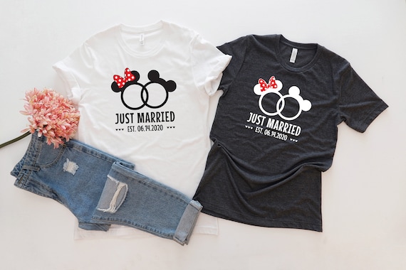 Just Married Shirts Disney Honeymoon Shirts Disney Newlywed Shirtsdisney Hubby and Wifey Disney Couple Shirt Matching Couple Shirts Etsy