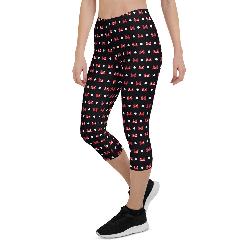 Disney Minnie Inspired Capri Leggings, Capri Yoga Pants