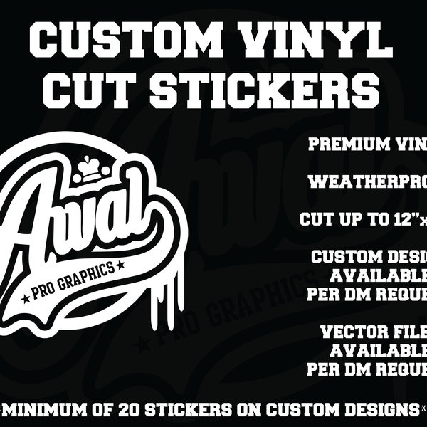 Custom Vinyl Stickers / High Heat Vinyl / Logo Stickers / Free Proof & Free Shipping /Custom Design Available